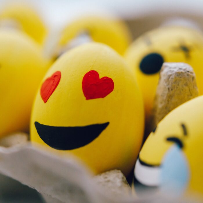 emojis in an egg carton