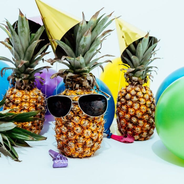 pineapple party sunglasses balloons