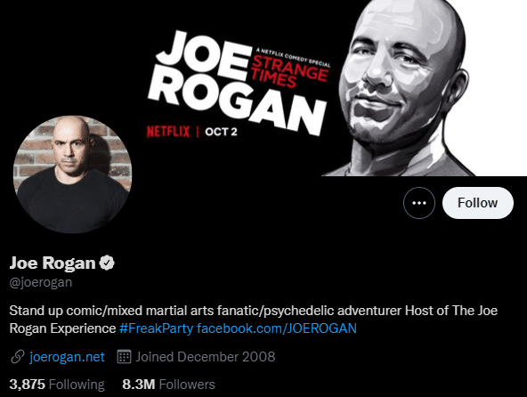 joe rogan twitter profile