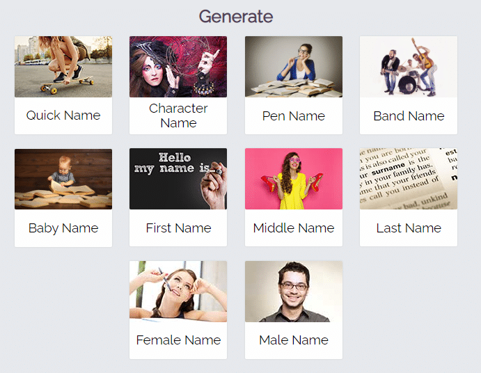 name generator categories