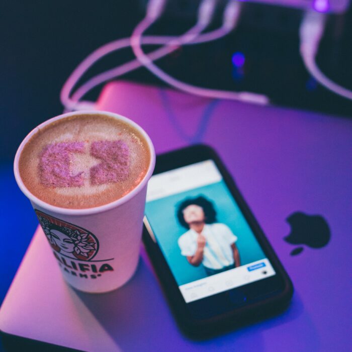 Youtube coffee and mobile device phone