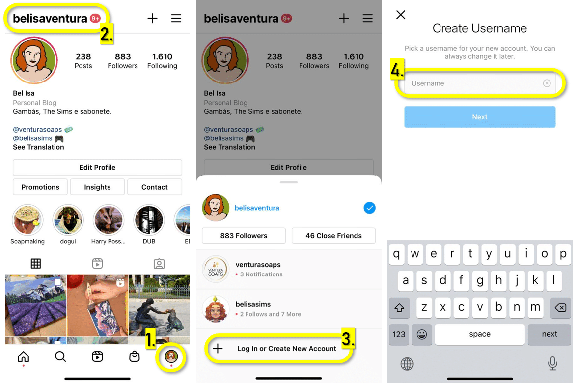 steps to making a second instagram account