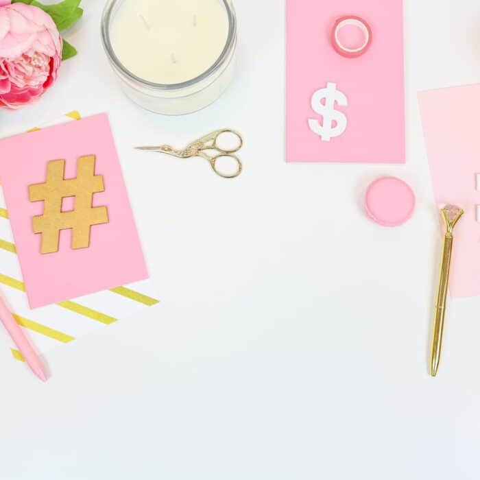 pink hashtag crafts