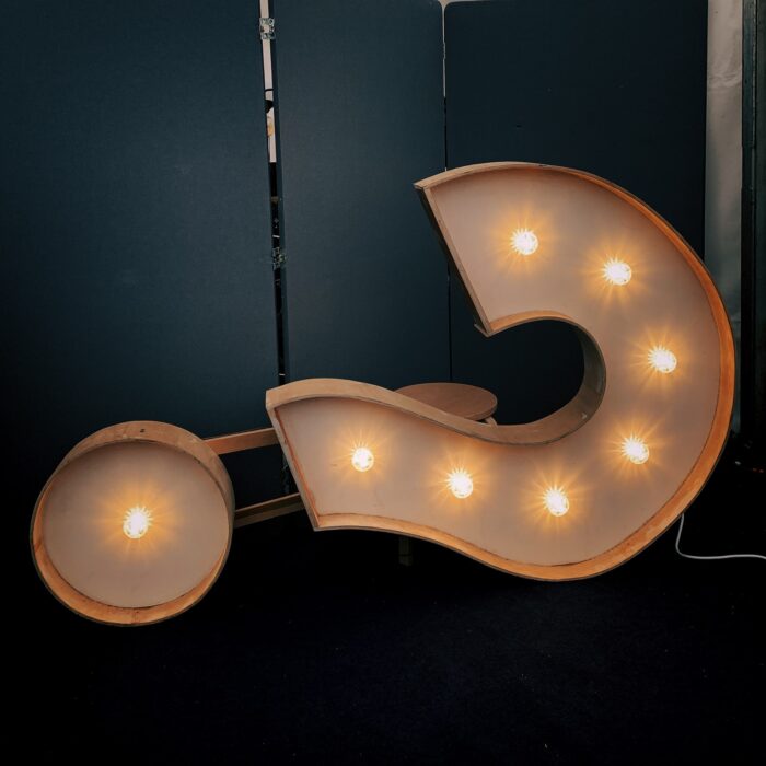 question mark in lights