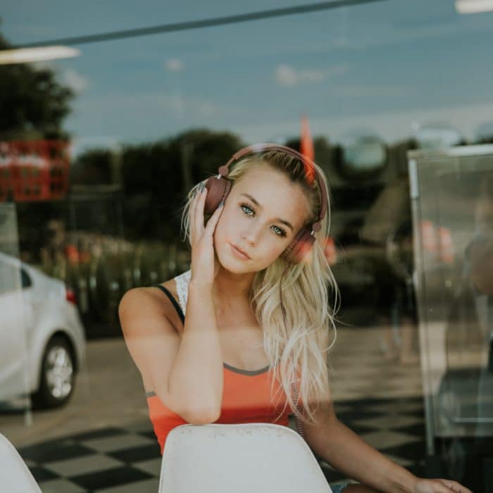 girl listening to music