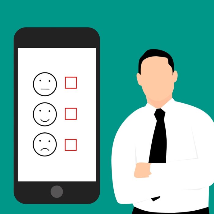 survey on phone smiley faces