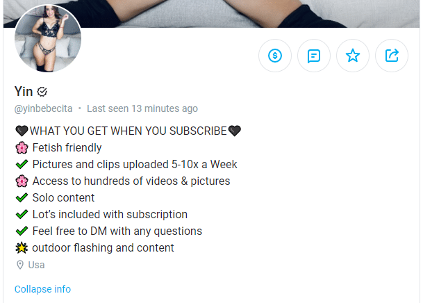 What to put in only fans bio