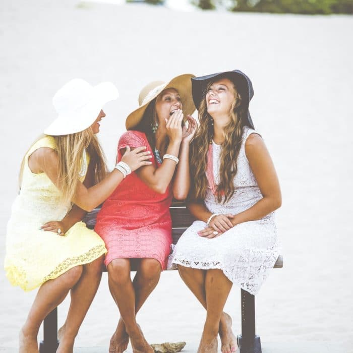 three girls laughing