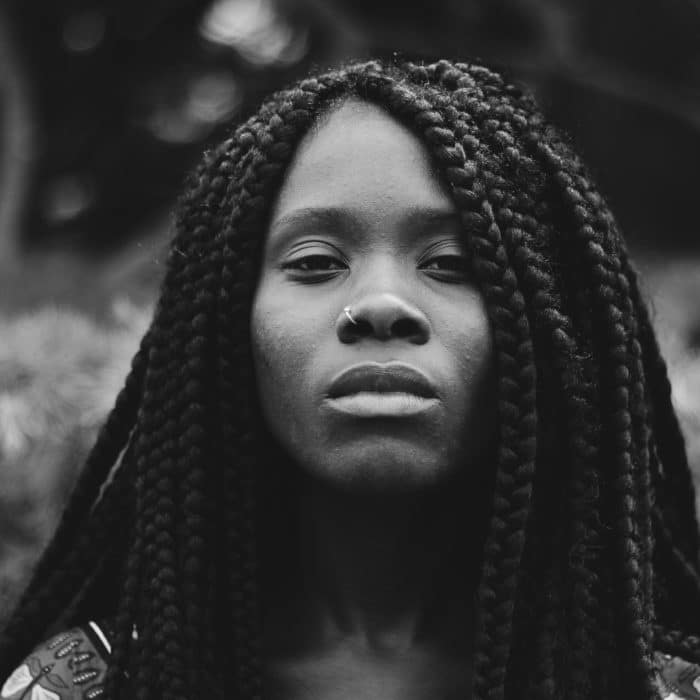 woman with braids