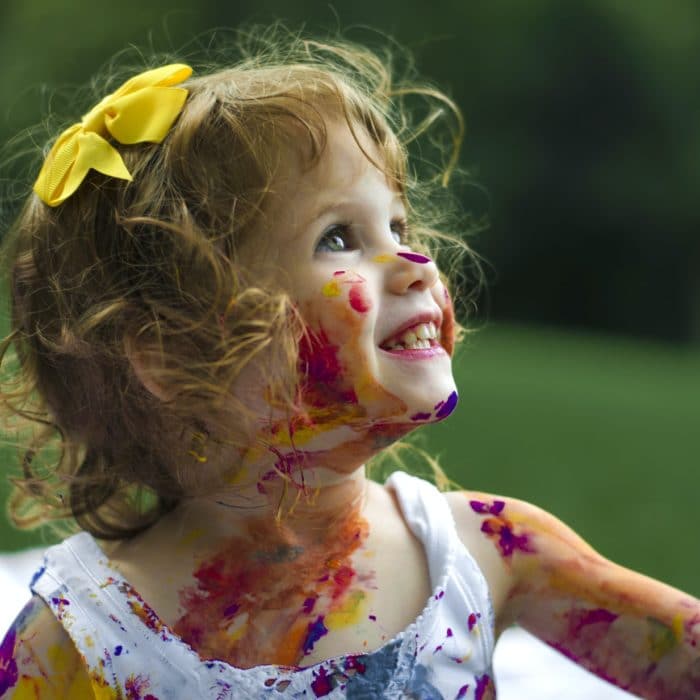 girl with paint on her face