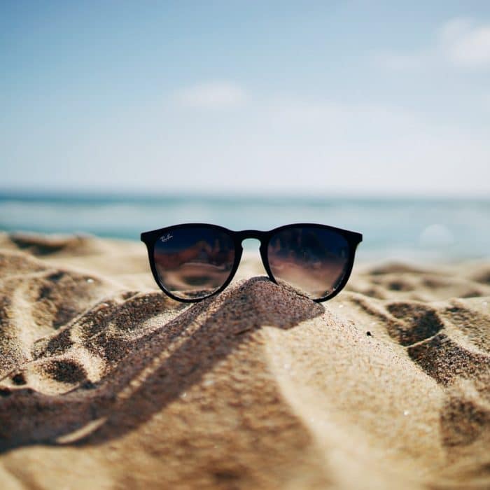 sunglasses on the beach