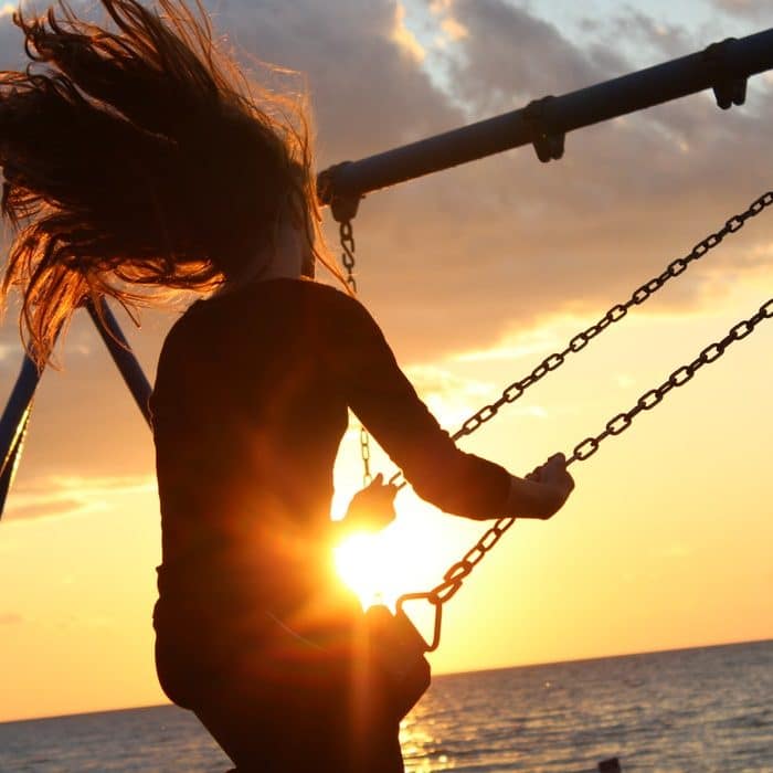 woman on swing