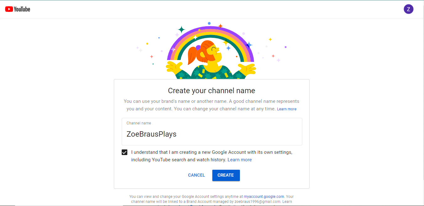 Create your channel name