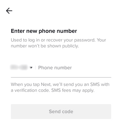 Enter new phone number