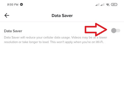 Turn off data saver