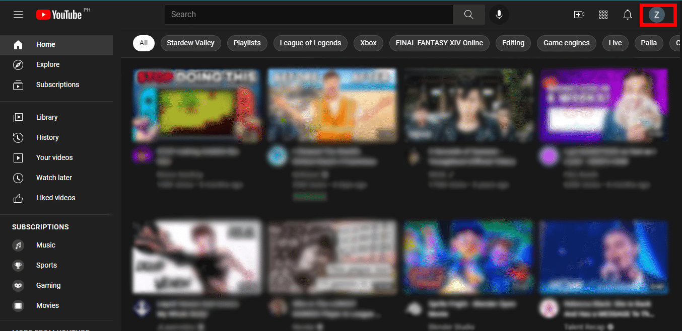 YouTube Homepage