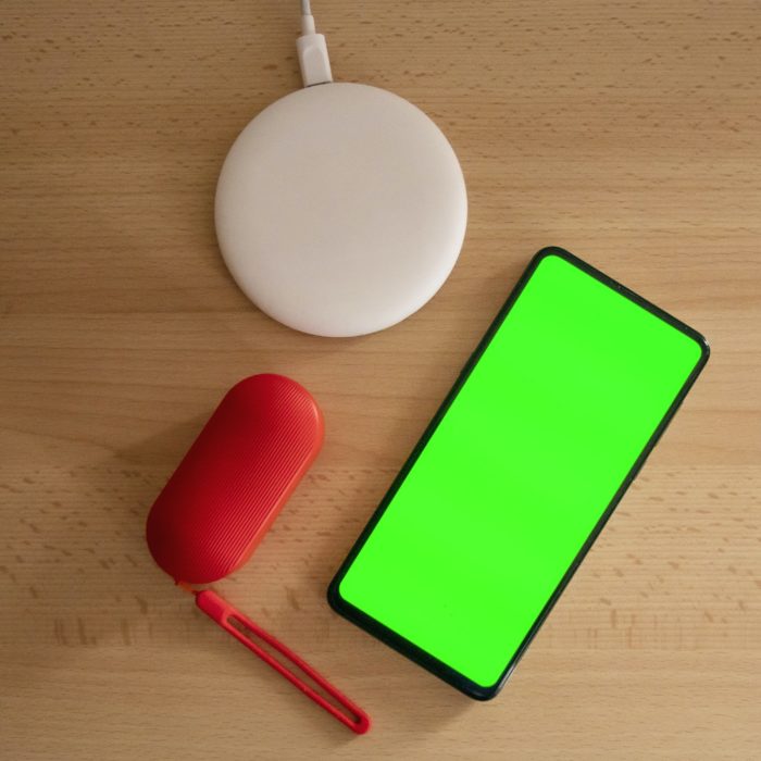 Phone On Top of the Table With Green Screen