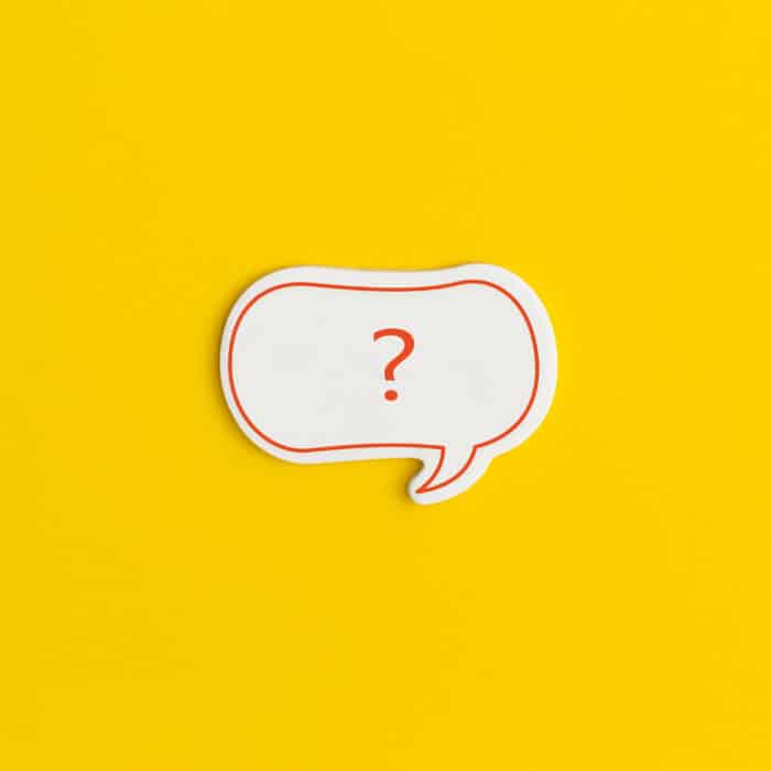 Paper speech bubble with question mark