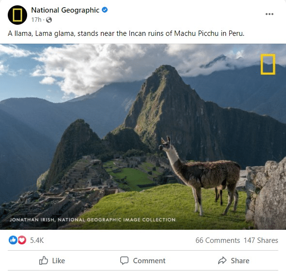 NatGeo Post on Facebook