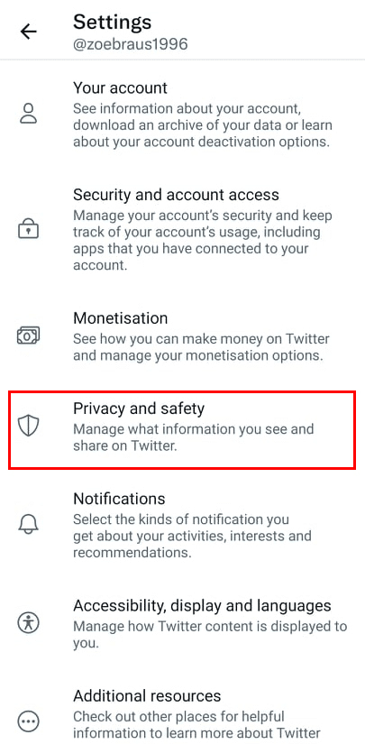 Privacy and Safety mobile