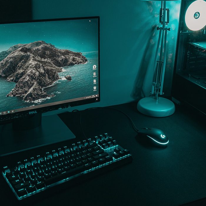 Computer Desktop Blue Green Light