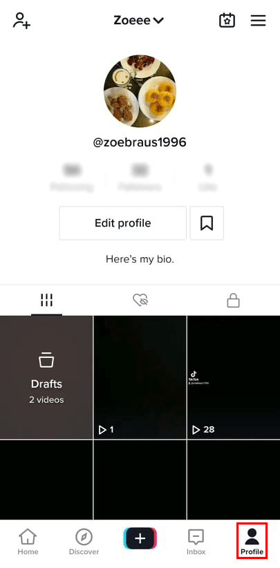 Tap the profile icon