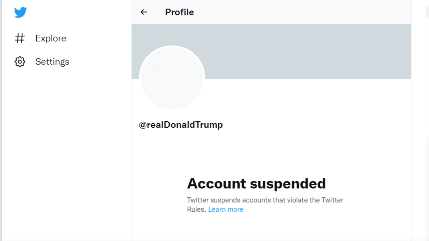 Donald trump twitter inactive
