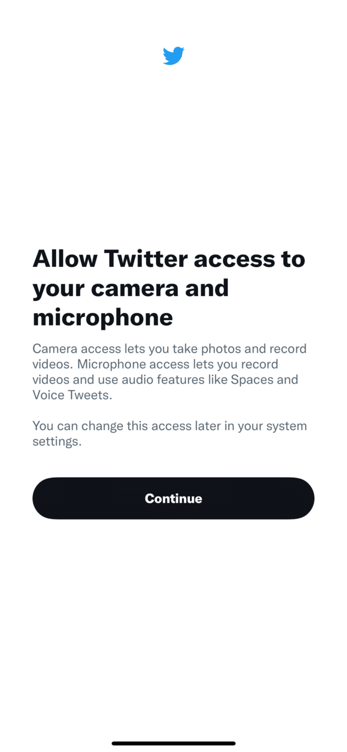 allow Twitter access to camera