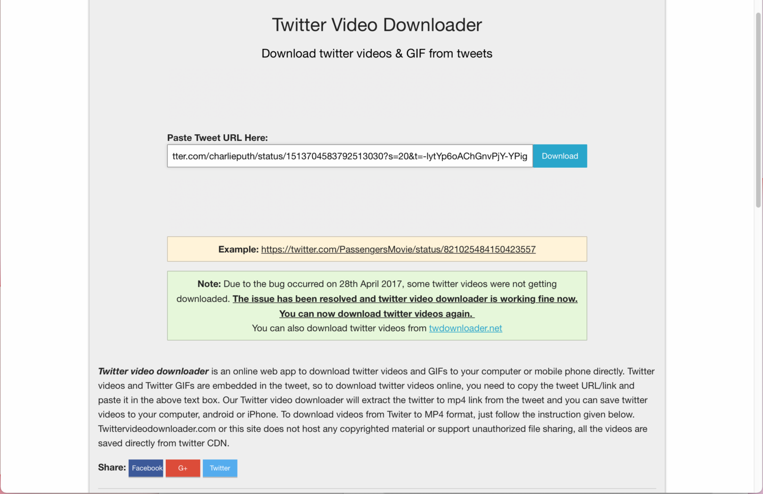 download twitter video using url copy link