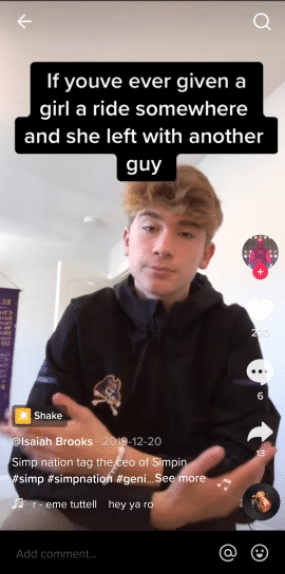 example using simp on tiktok