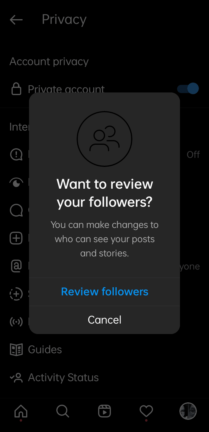 review followers on instagram ios android