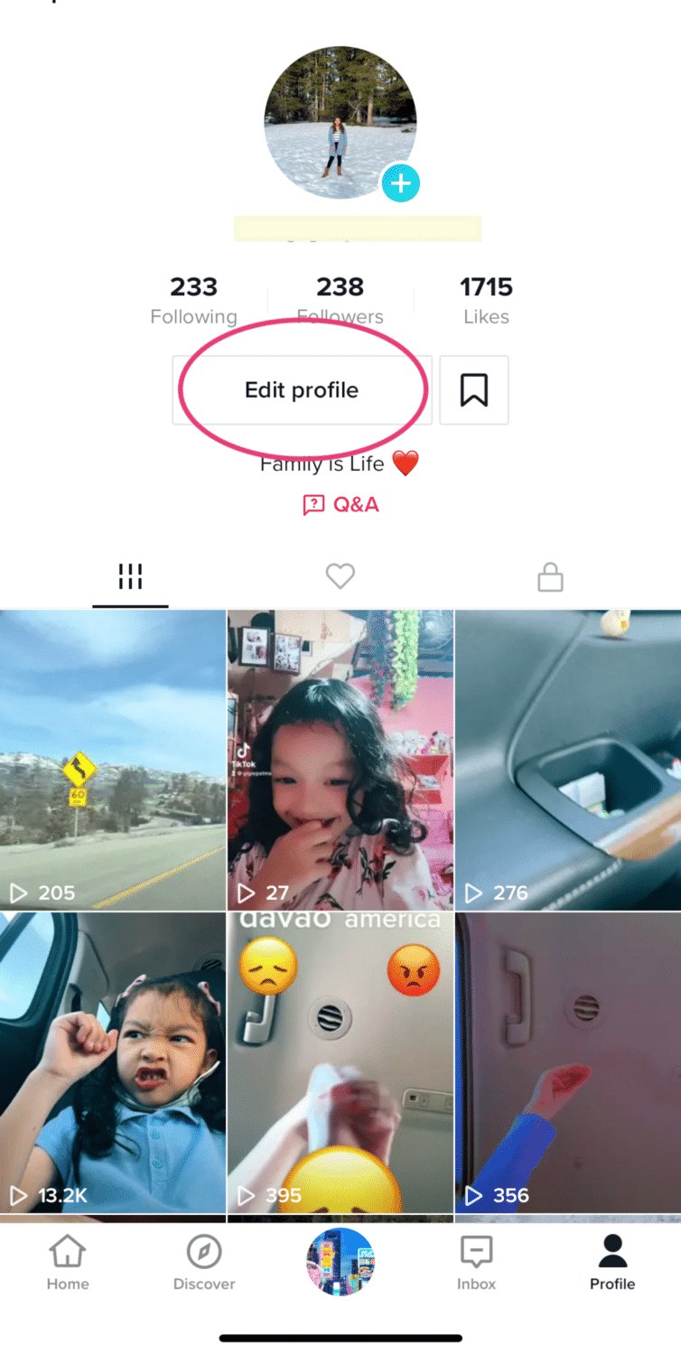 tiktok edit profile