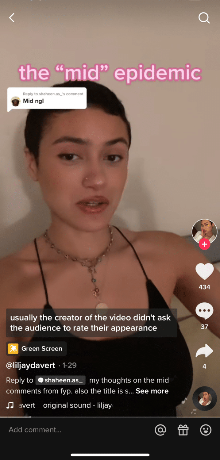 using mid comments on tiktok