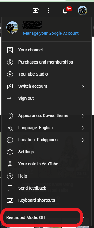 turn restricted mode off on youtube