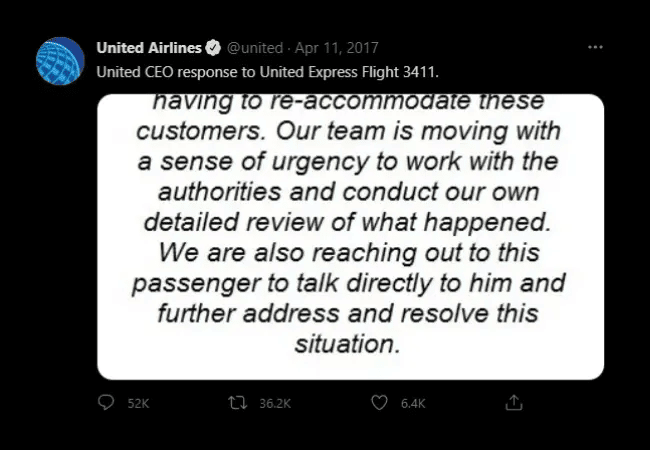 united airlines ratioed on twitter following april 2017 doctor passenger incident