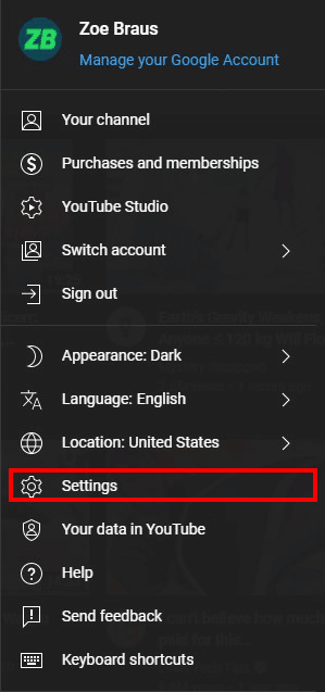 view subtitles on youtube settings