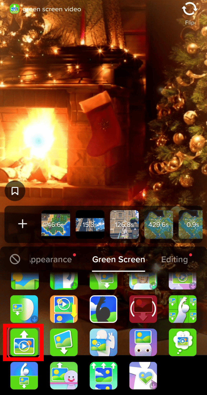choose background for green screen effect on tiktok using android or ios