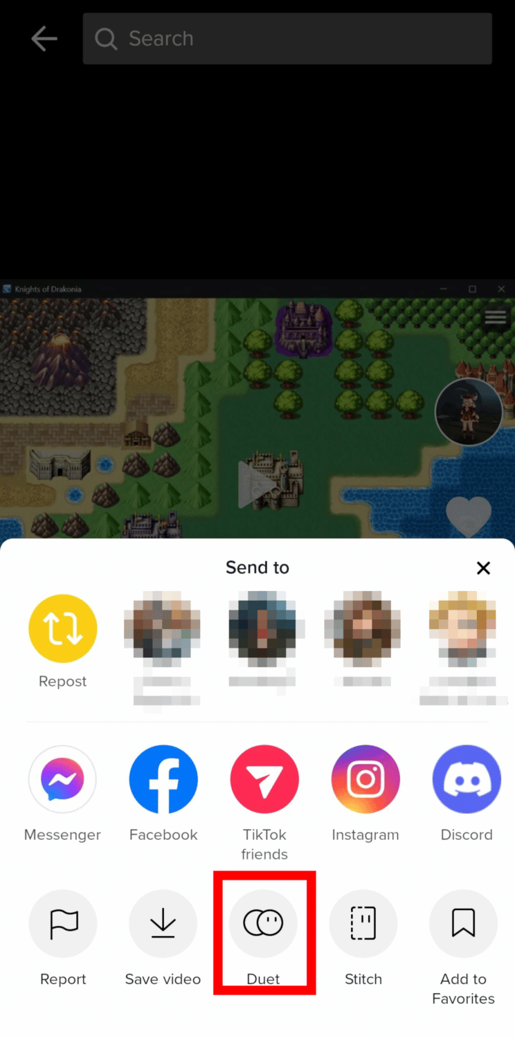 choose duet on tiktok using android or ios