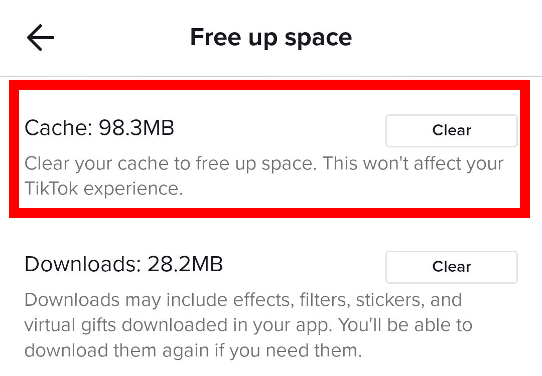 clear cache on tiktok app using desktop pc