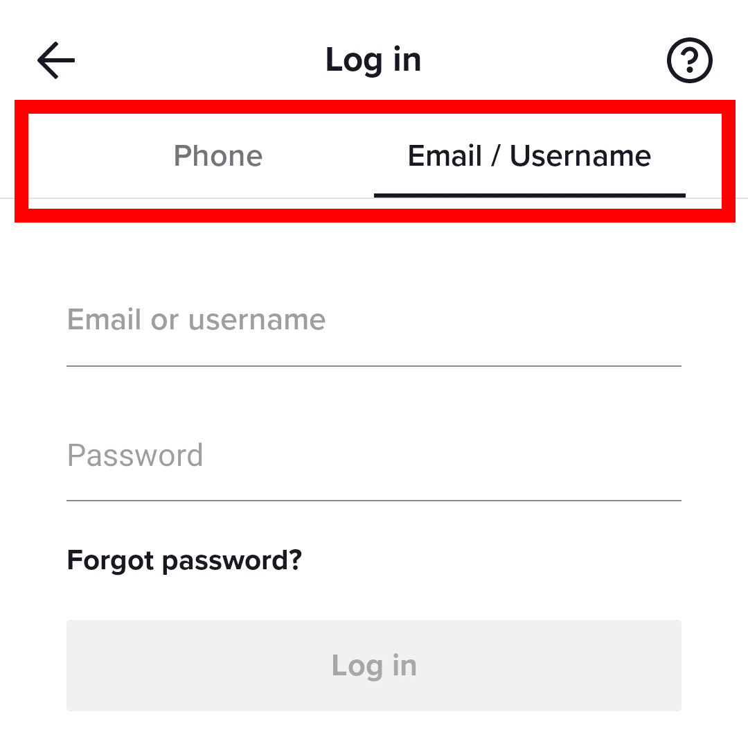 login to tiktok account using email or phone number