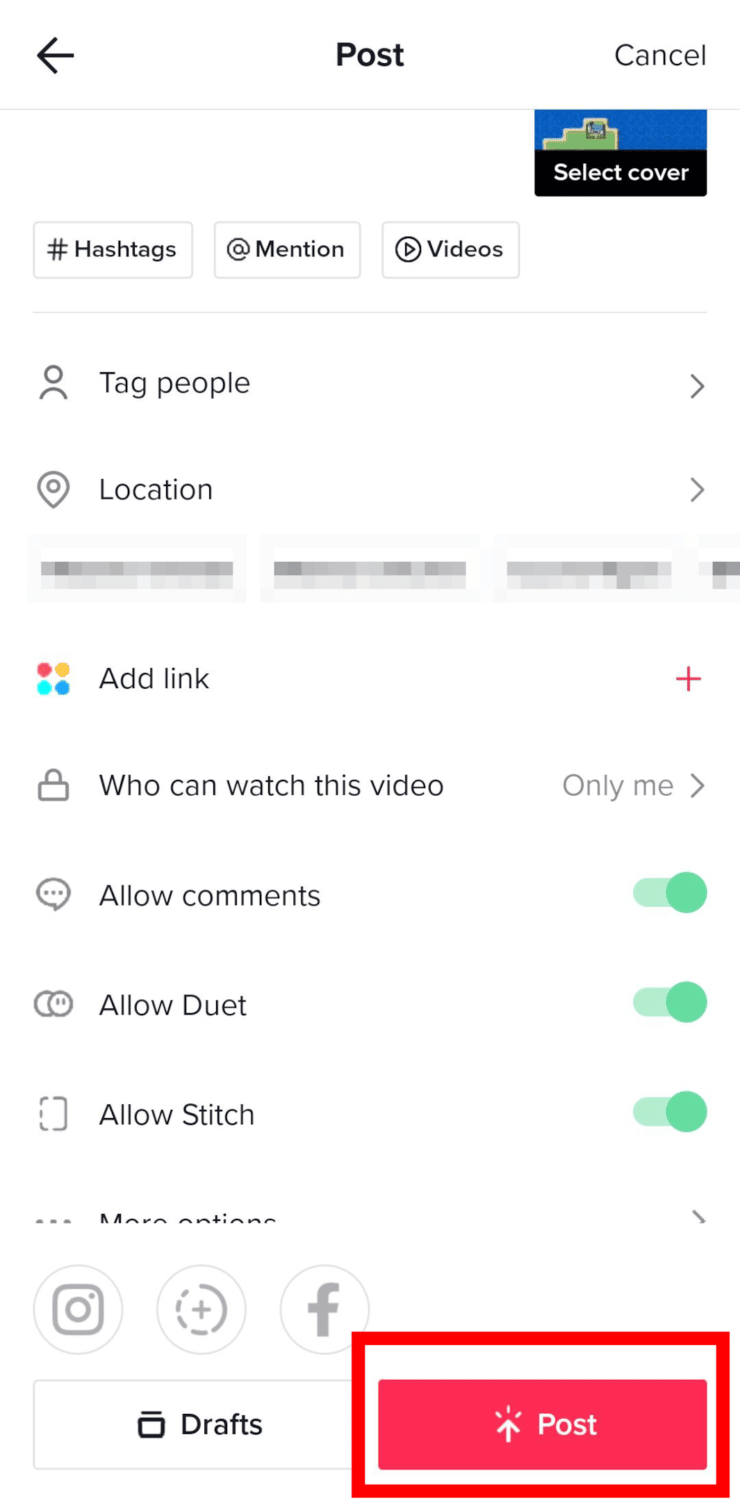 save tiktok draft video to gallery using mobile phone