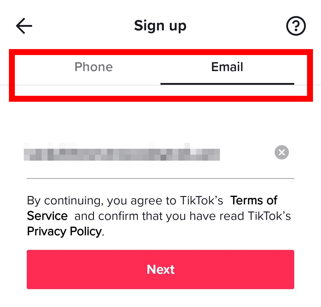 sign up to tiktok using email or phone