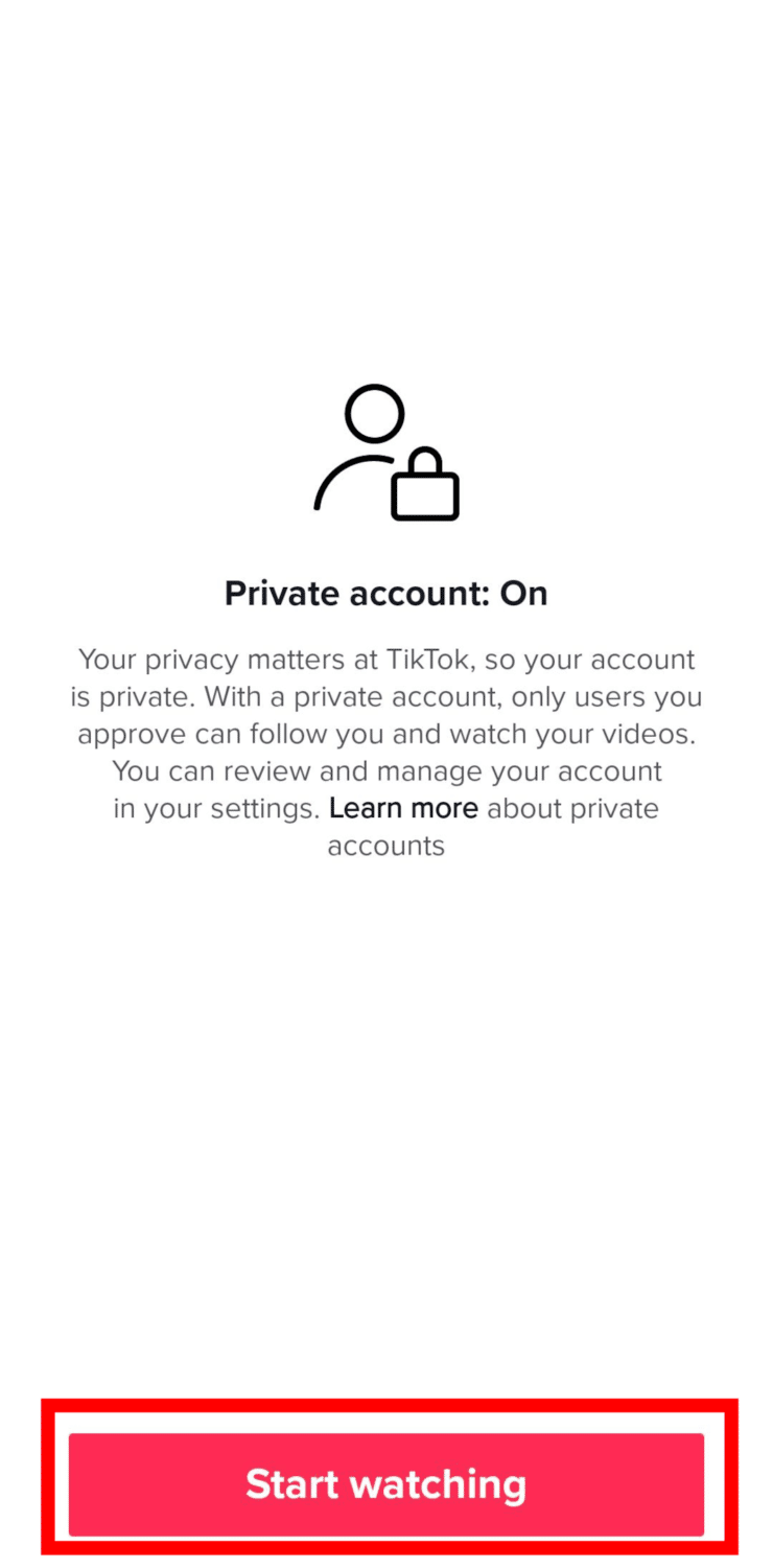 tiktok private account mode on
