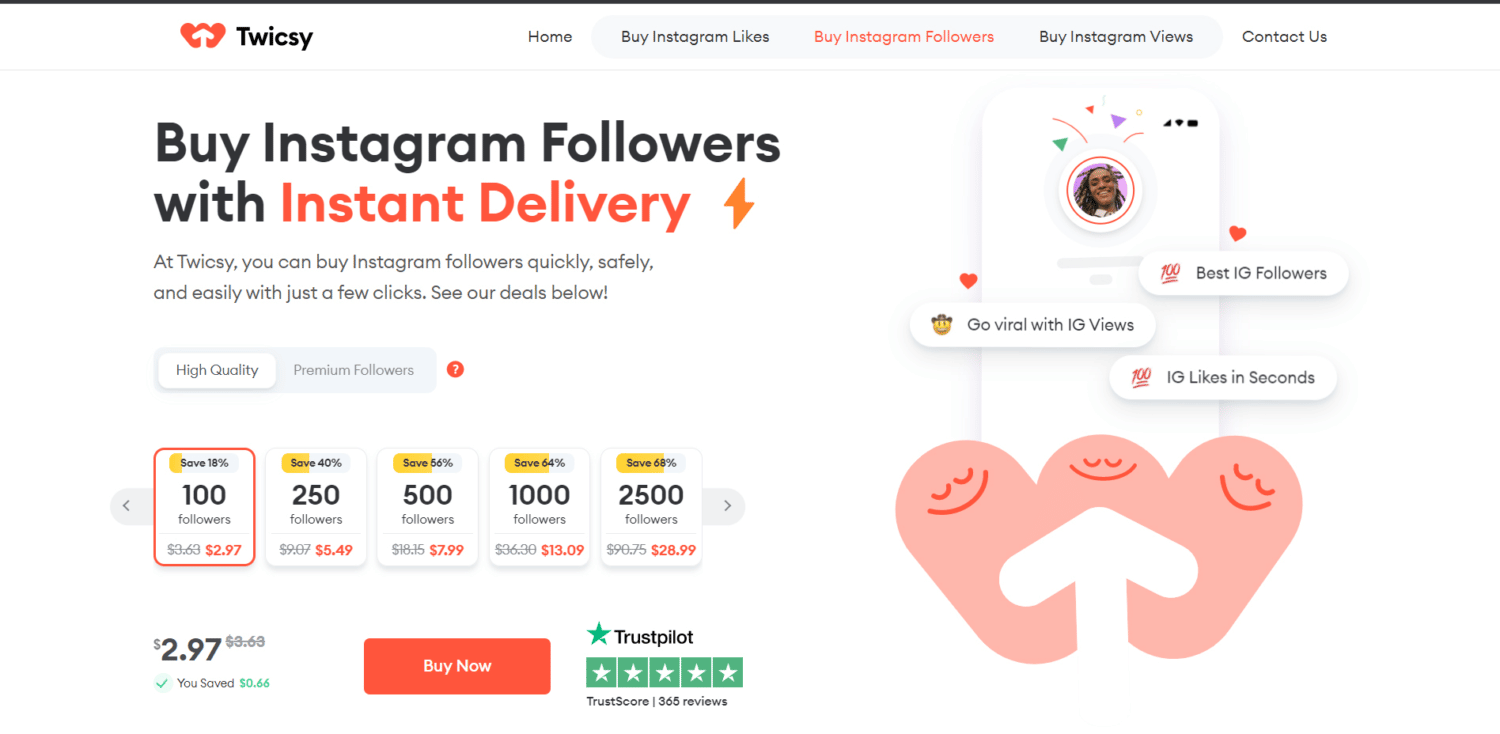 buy instagram followers with twicsy instant delivery