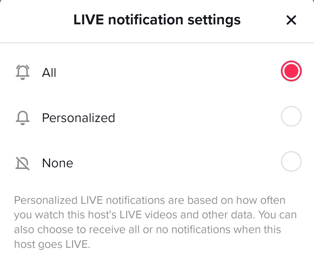 configure live notifications on all tiktok accounts you follow