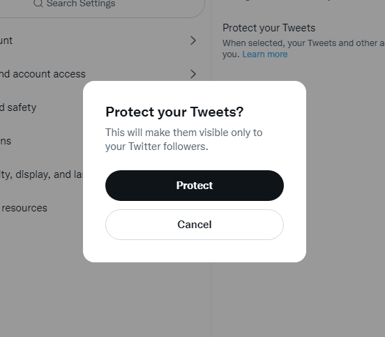 protect your tweets using twitter on browser desktop pc
