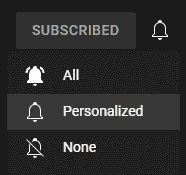 youtube bell icon for notifications