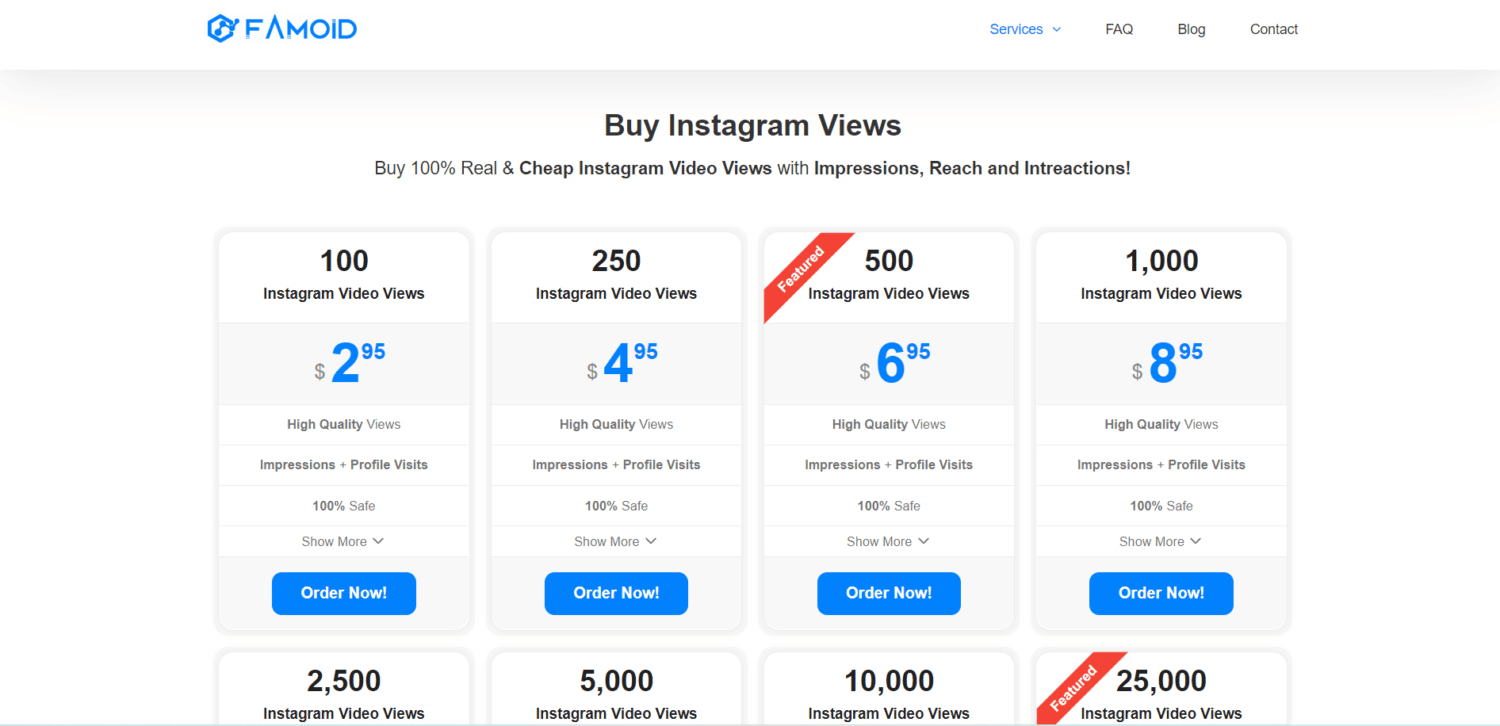 buy 100% real and cheap instagram video views with famoid