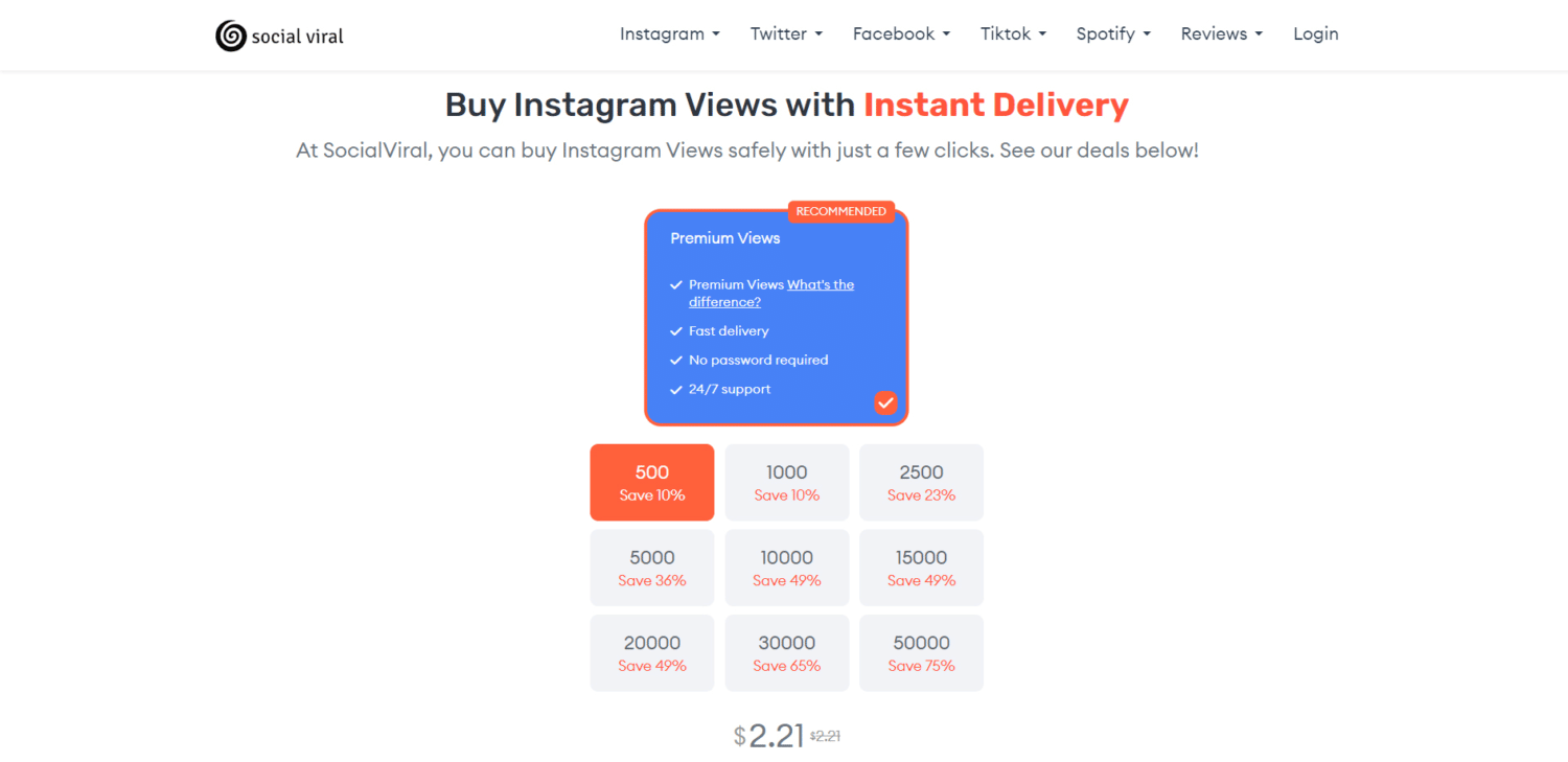 buy premium instagram views with socialviral