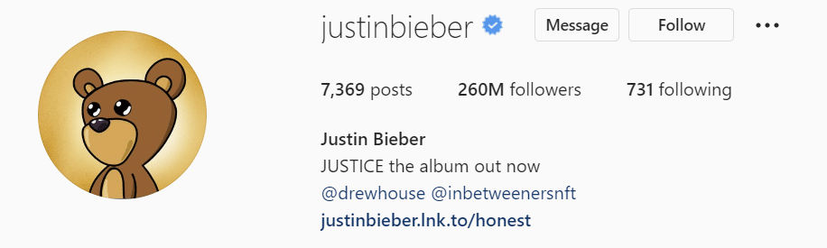 justin bieber on instagram